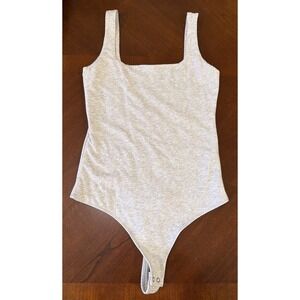 Abercrombie & Fitch Soft Bodysuit Women Small Heather Gray Square Neck One Piece